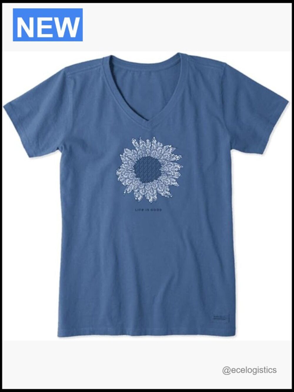 Short Sleeve Cotton Graphic V-Neck Tee
